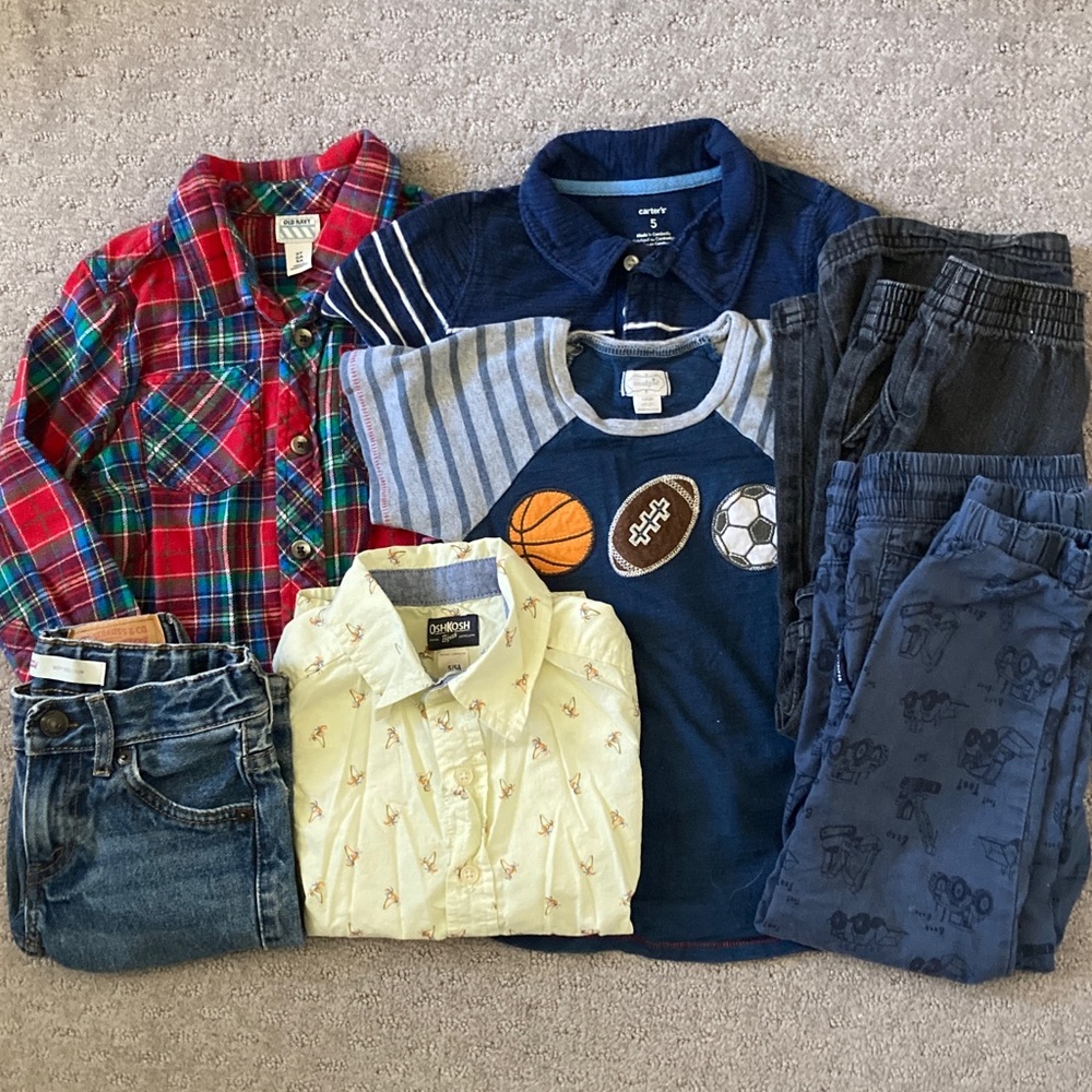 7-pc Bundle assorted little boy clothes, ~4-5.